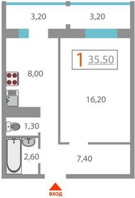 Квартира 36 м², 1-комнатная - изображение 1