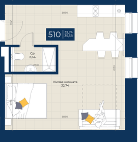 33,1 м², 1-комнатные апартаменты 13 910 400 ₽ - изображение 57