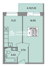Квартира 35,1 м², 1-комнатная - изображение 1