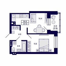 40 м², 1-комнатная квартира 4 700 000 ₽ - изображение 71