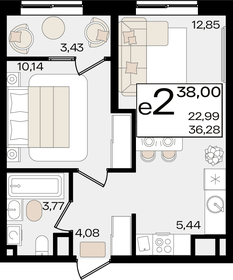38 м², 2-комнатная квартира 10 945 034 ₽ - изображение 17