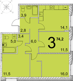 81 м², 3-комнатная квартира 8 200 000 ₽ - изображение 41