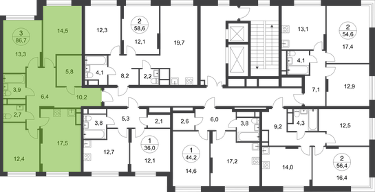 85,6 м², 3-комнатная квартира 22 800 000 ₽ - изображение 51