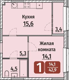 32,9 м², 1-комнатная квартира 3 200 000 ₽ - изображение 54