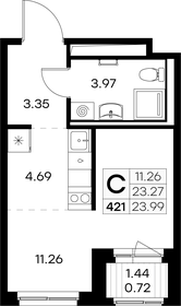 24 м², квартира-студия 4 300 000 ₽ - изображение 16