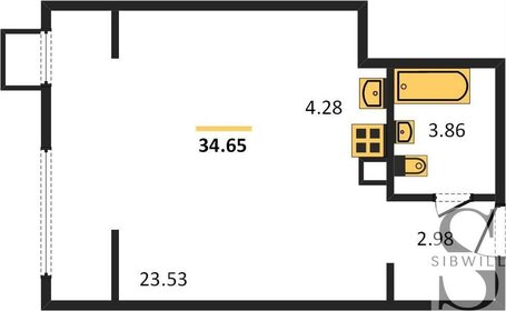 Квартира 34,7 м², студия - изображение 1