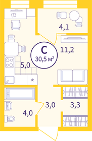 Квартира 28,5 м², студия - изображение 1