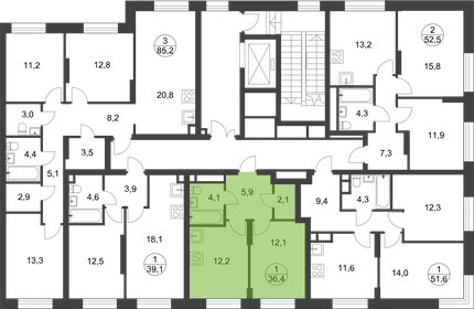 Квартира 36,4 м², 1-комнатная - изображение 2