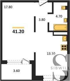 41,9 м², 1-комнатная квартира 6 290 000 ₽ - изображение 22