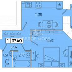 Квартира 35,8 м², 1-комнатная - изображение 1