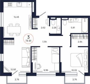 87,5 м², 3-комнатная квартира 8 923 840 ₽ - изображение 23