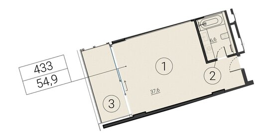 54,6 м², 1-комнатные апартаменты 98 280 000 ₽ - изображение 14