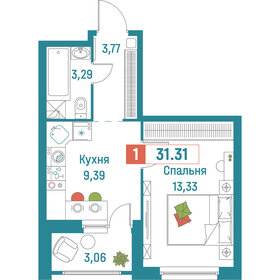 31,3 м², 1-комнатная квартира 6 250 000 ₽ - изображение 7