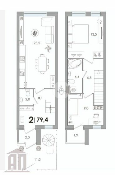 79,4 м², 3-комнатная квартира 10 401 400 ₽ - изображение 1