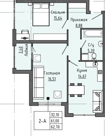 Квартира 56,3 м², 2-комнатная - изображение 5