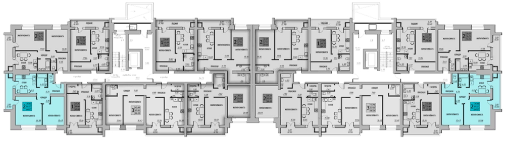 Квартира 64,3 м², 2-комнатная - изображение 1