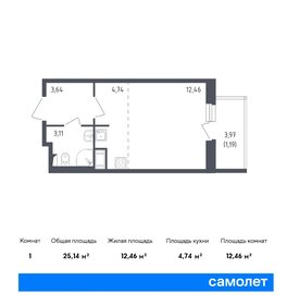 Квартира 25,1 м², студия - изображение 1