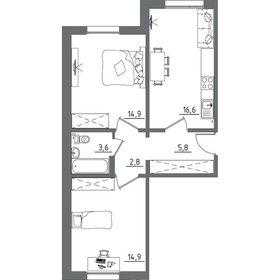 58,6 м², 2-комнатная квартира 7 266 400 ₽ - изображение 9