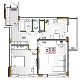 78,4 м², 2-комнатная квартира 16 620 800 ₽ - изображение 14