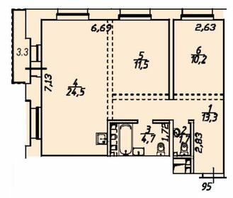 65,3 м², 2-комнатная квартира 10 448 000 ₽ - изображение 102