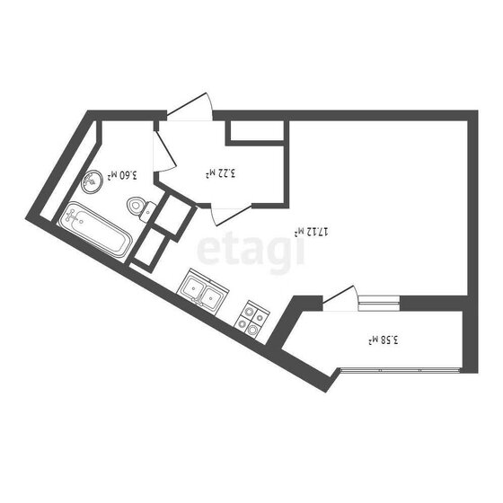 25,7 м², квартира-студия 4 899 000 ₽ - изображение 6