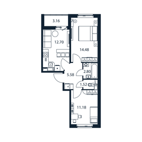 50,7 м², 2-комнатная квартира 7 750 000 ₽ - изображение 125