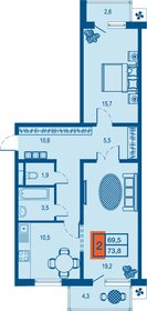 75,4 м², 2-комнатная квартира 9 000 000 ₽ - изображение 10