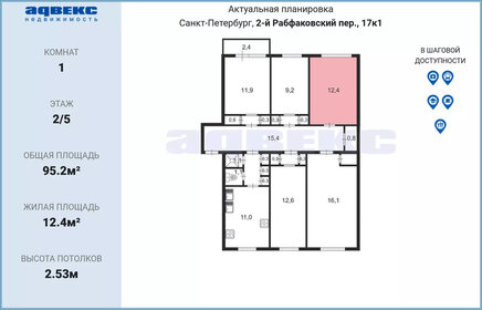 16 м², комната 1 900 000 ₽ - изображение 55