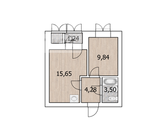 Квартира 35 м², 2-комнатная - изображение 1