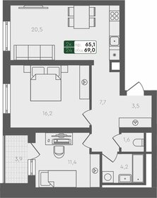 70,5 м², 2-комнатная квартира 8 331 960 ₽ - изображение 17