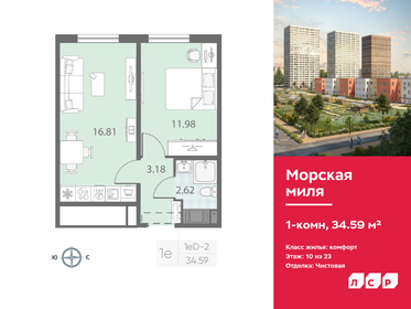 Квартира 34,6 м², 1-комнатная - изображение 1