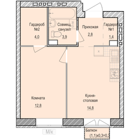 40 м², 1-комнатная квартира 4 060 000 ₽ - изображение 21
