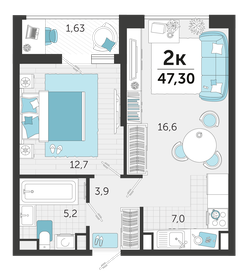 50 м², 2-комнатная квартира 7 000 000 ₽ - изображение 24