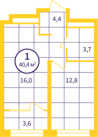 40,1 м², 1-комнатная квартира 4 630 000 ₽ - изображение 61