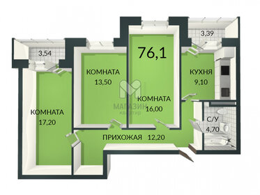 Квартира 77,5 м², 3-комнатная - изображение 1