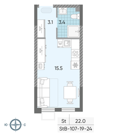 21,6 м², квартира-студия 8 600 000 ₽ - изображение 26