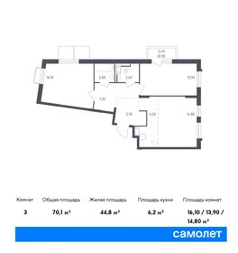 74,3 м², 3-комнатная квартира 12 840 000 ₽ - изображение 52