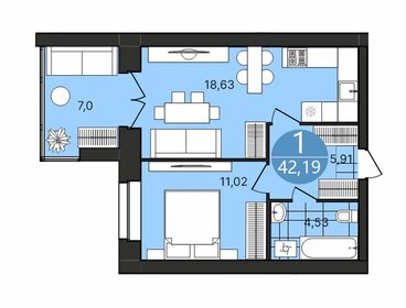 43,3 м², 1-комнатная квартира 4 471 700 ₽ - изображение 38