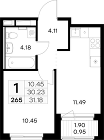 Квартира 31,2 м², 1-комнатная - изображение 1