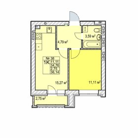 37 м², 1-комнатная квартира 6 890 000 ₽ - изображение 12