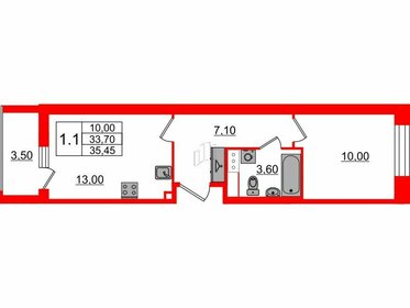 34,5 м², 1-комнатная квартира 7 750 304 ₽ - изображение 11