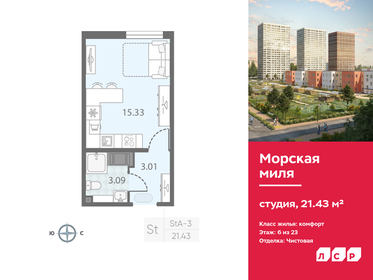 Квартира 21,4 м², студия - изображение 1