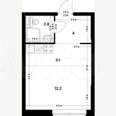 Квартира 33,6 м², 1-комнатная - изображение 3