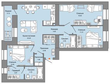 Квартира 89 м², 4-комнатная - изображение 1