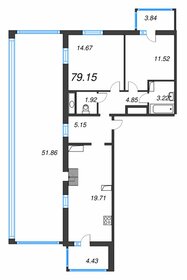 Квартира 121,2 м², 2-комнатная - изображение 1