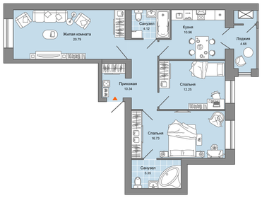 Квартира 83 м², 3-комнатная - изображение 1