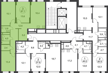 Квартира 87,1 м², 3-комнатная - изображение 2