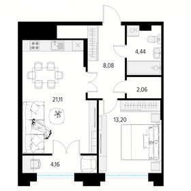 65,8 м², 1-комнатная квартира 14 346 580 ₽ - изображение 41