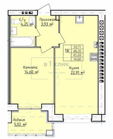 Квартира 48,2 м², 1-комнатная - изображение 1