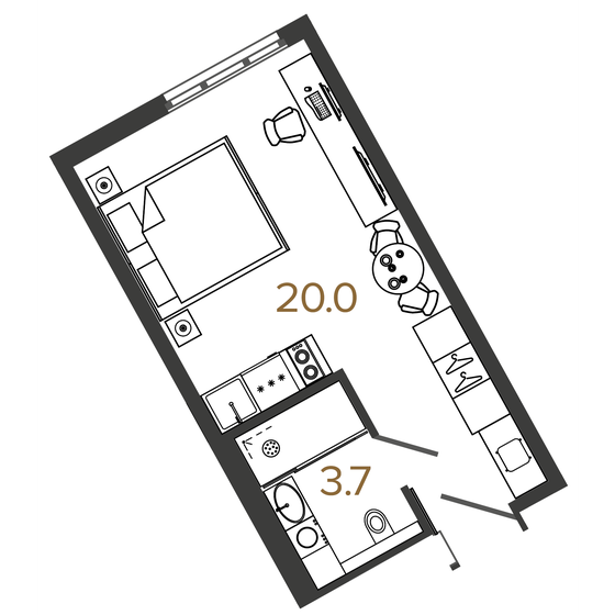 23,7 м², апартаменты-студия 8 899 000 ₽ - изображение 30